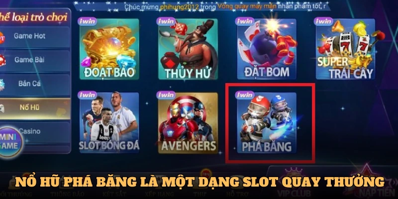 Nổ hũ phá năng là một dạng slot quay thưởng