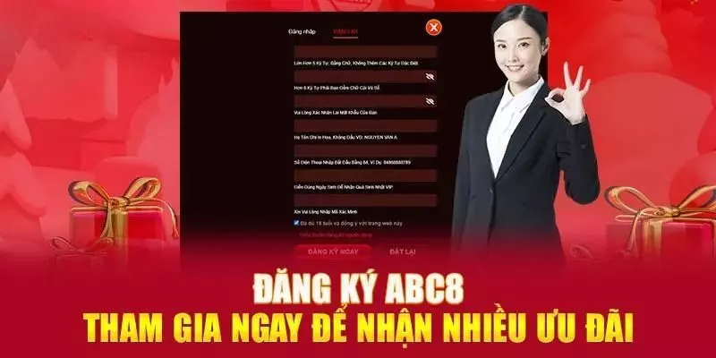 Tạo tài khoản abc8 để nhận nhiều ưu đãi